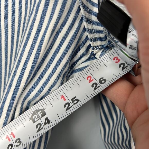 Frame Le Crop mini boot pinstripe denim pants size 32 - Picture 8 of 12